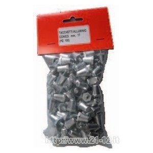 Tacchetti alluminio conico mm. 14 conf. Pz. 100